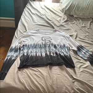 Black and White Tie-Dye Long Sleeve Shirt